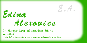 edina alexovics business card